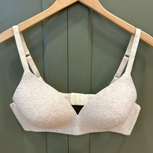 Ambrielle Organic Cotton Oatmeal Heather Wireless Bra